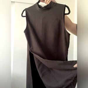 High neck blouse with slit